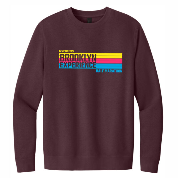 Stripes Design Adult Plum Fleece Crew