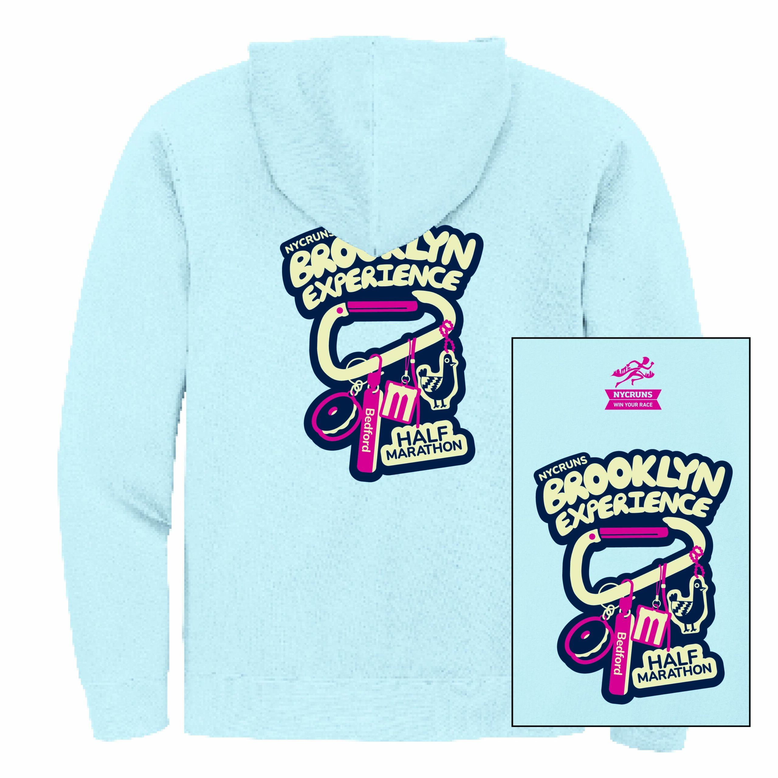 Carabiner Fleece Zip Hoody -Ice Blue (Unisex) - Image 2