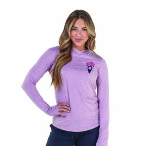 Carabiner Women's LS Eco Hooded Tee -Mauve