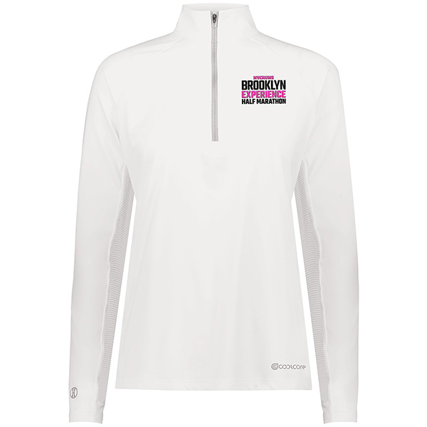 Embroidered Women's White Tech 1/4 Zip