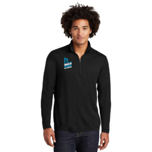 Right Chest Print Men's Black Triblend 1/4 Zip