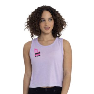 Right Chest Print Women's Crop Tank -Lavender