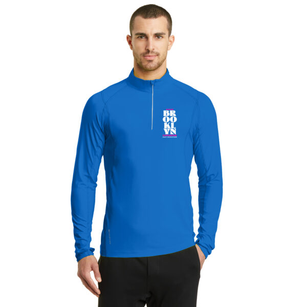 Left Chest Print Electric Blue Tech 1/4 Zip