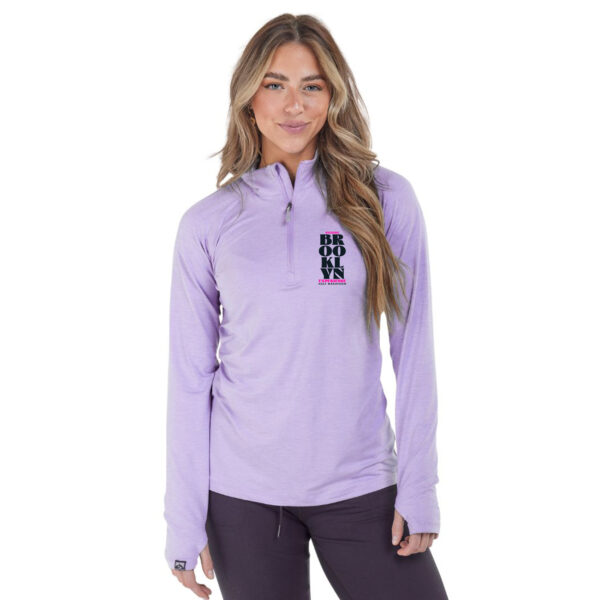 Left Chest Print Women's Lavender Eco 1/4 Zip